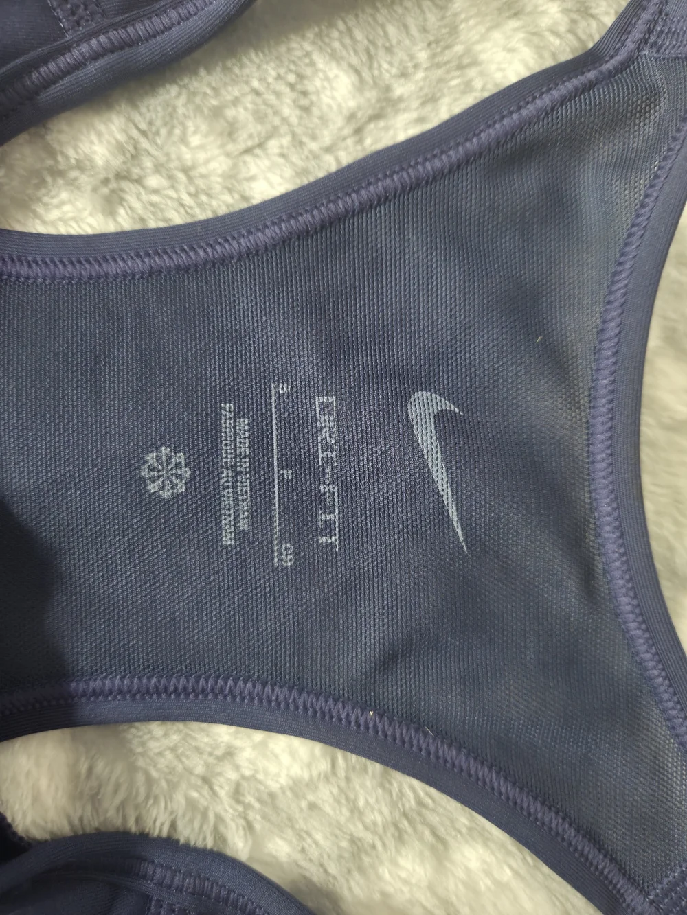 Nike High-Support Zip-Front Sports Bra — Navy — Size Small Petite